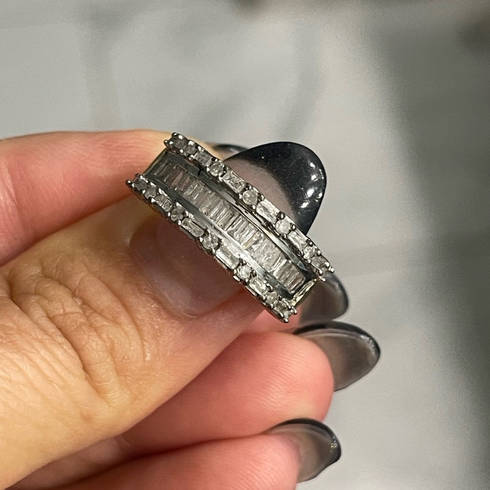 Elegant Silver and Gold Diamond Ring